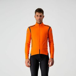 Pánska cyklistická bunda s odnímateľnými rukávmi CASTELLI PERFETTO RoS CONVERTIBLE Orange/Dark Steel