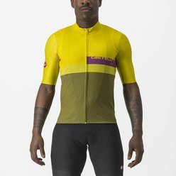 Pánsky cyklistický dres s krátkym rukávom CASTELLI 22017 A BLOCCO Mango/Ametyst/Avokádo