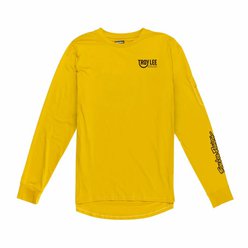 Pánske tričko s s dlhým rukávom TROY LEE DESIGNS Ruckus Ride Tee Eyez Safron